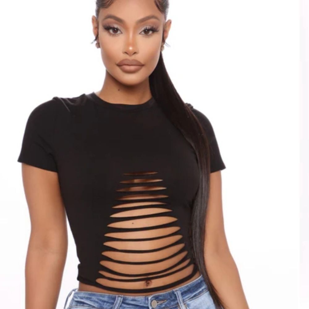 Fashion Nova Scatch That‎ Idea Top- Black